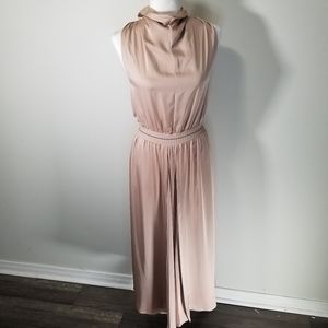 Reiss Marca Satin Occasional Midi Sleeveless Dress
